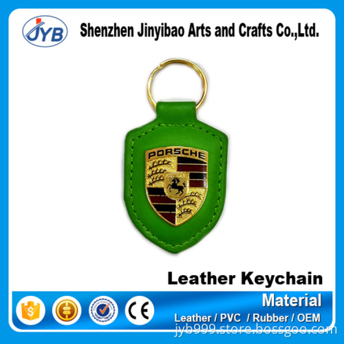 Christmas fashion design custom green leather keychain